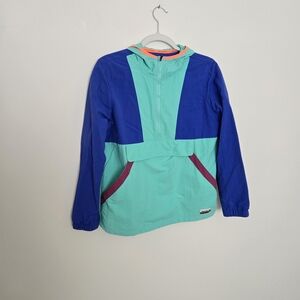 Saucony Colorful 80's inspired half-zip Pullover Windbreaker with hood | small